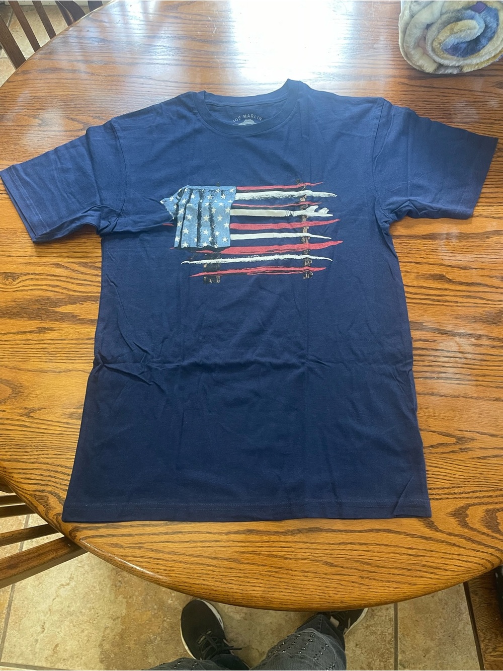 New Navy American Flag Graphic T-Shirt